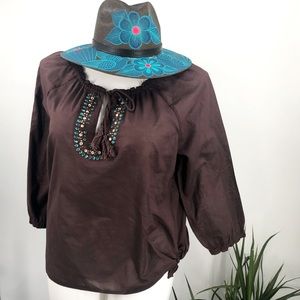 Gap Bejeweled Cotton Top XL